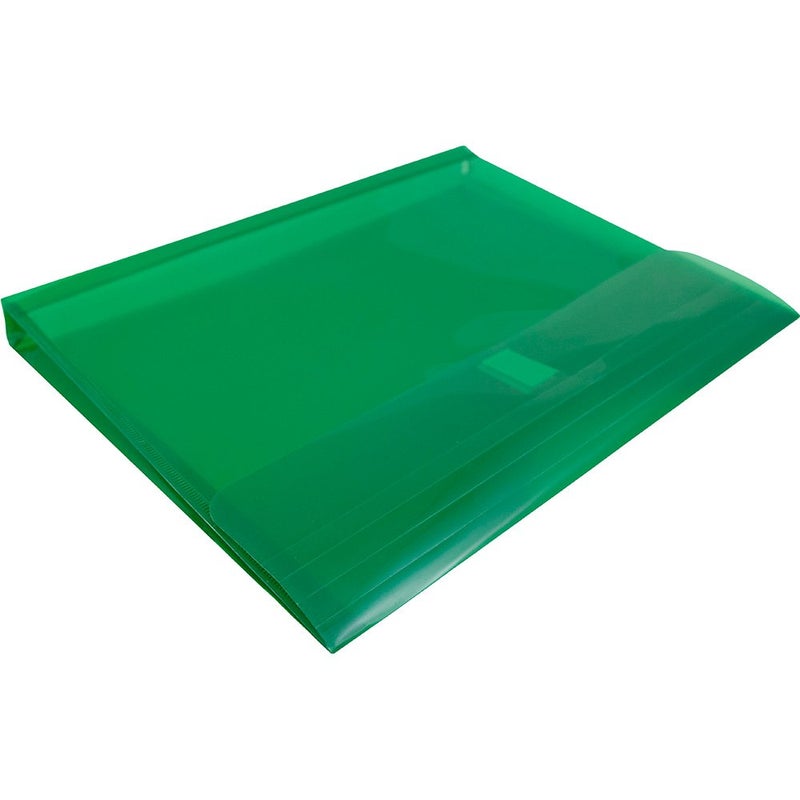 JAM PAPER Plastic Expansion Envelopes with Hook & Loop Closure - Letter Booklet - 9 3/4 x 13 with 1 Inch Expansion - Green - 12/Pack - Image 4