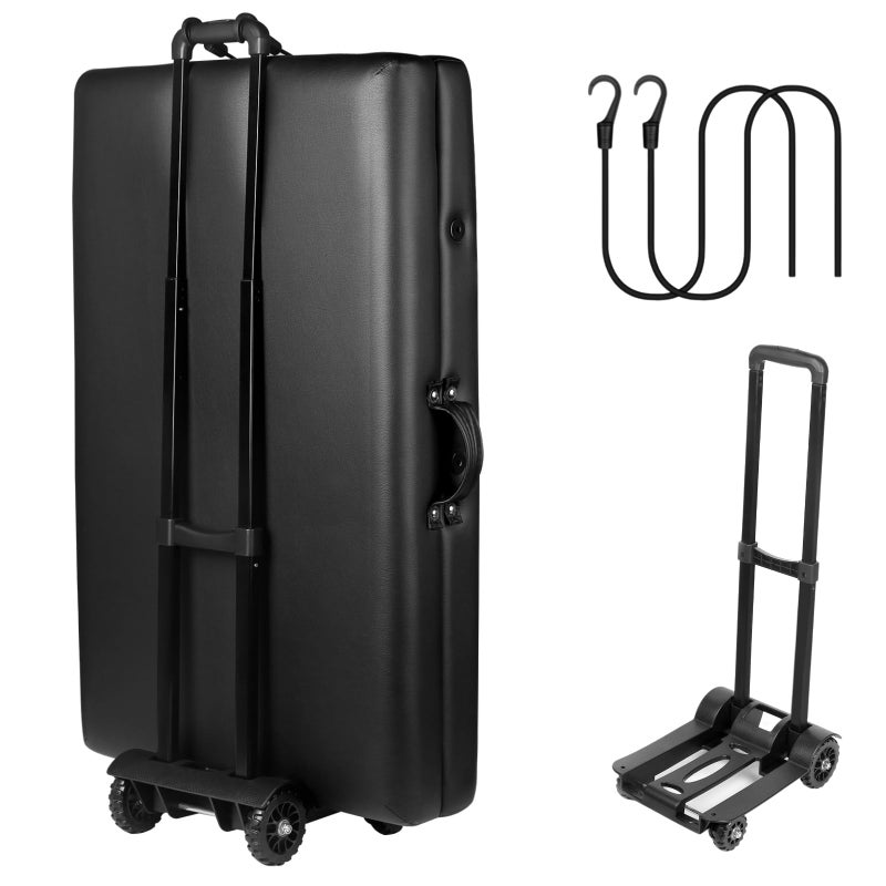 Masajeo Massage Table Cart Portable Massage Table Traveler Cart Massage Table Cart with Wheels Portable Massage Table Carrier Trolley Telescoping Handle Fits Most Sizes Sturdy Foldable Light Durable