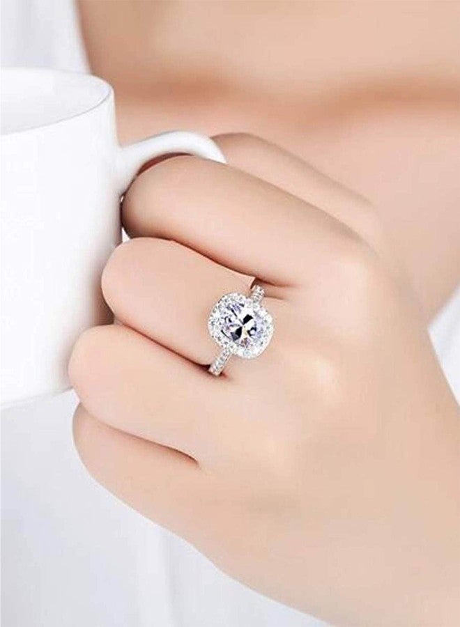 Mahi Silver Rhodium Plated Elegant Adjustable Ring with Cubic Zirconia Solitare for Women (FR1103034R) - Image 2