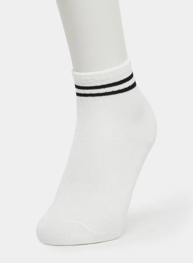 ستايلي Styli Set of 5 - Striped Crew Socks