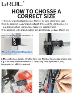 GROIC Bike Seat Post 27.2 x 350mm Alumium Alloy Adjustable Long Seatpost for MTB Road Bicycle BMX,Bicycle Accessories Bike Seatpost  - Image 5
