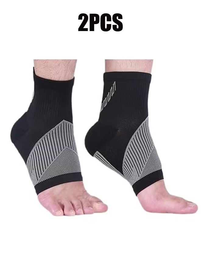 واي جيه كيس ضغط الكاحل للنساء الرجال، غلاف دعم القوس، دعم الكاحل بلا أكمام جوارب ضغط للإغاثة اعتلال عصبي ألم أخيل التهاب الأوتار التهاب عضلة الساق M. - Image 1