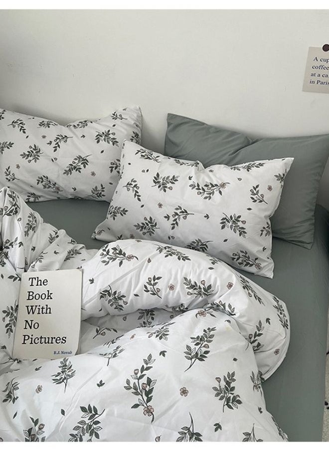 LUNA Home - Premium Retro Style with Grey Blue Color Bedsheet Postoral Printed Bedding Set Without Filler. - Image 1