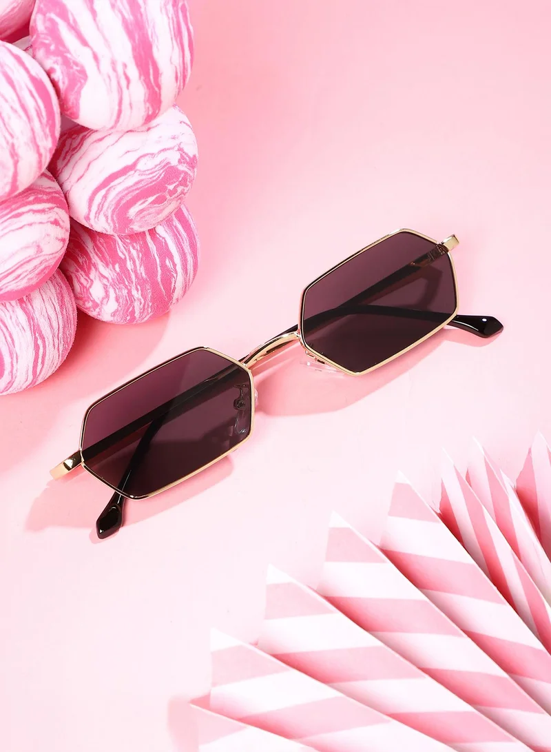 Haute Sauce Polarized Full Rim Geometric Sunglasses For Women