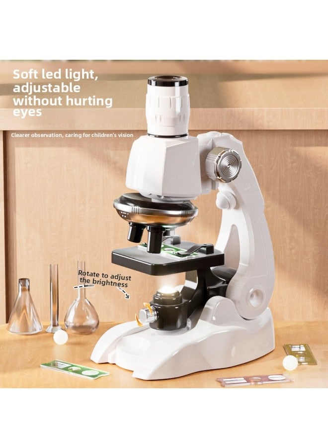 Loquat Junior High School Children Optical Microscope 1200 Times Professional Biological Science Equipment Small Experiment Educational Toys-Specifications:Red - 1200 Times Microscope + 12 Specimens-Color: - Image 5