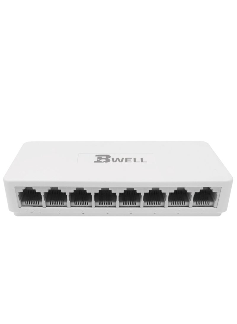 بي ويل مفتاح تبديل سطح المكتب8-Port منافذ بسرعة 10/100Mbps ميجا بت في الثانية أبيض - Image 1
