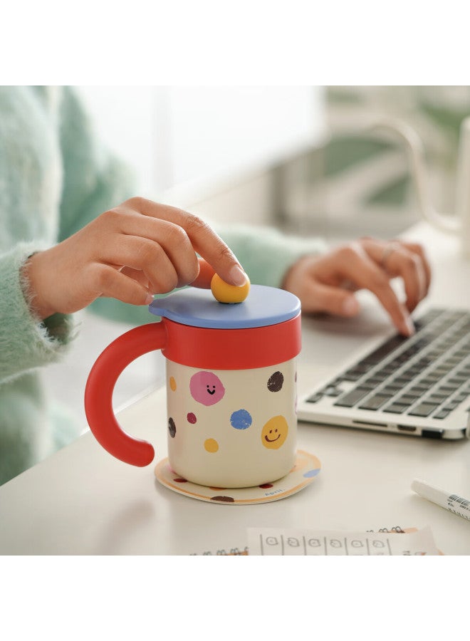 April Cute Desktop Insulated Mug For Girls Office Coffee Cup With Lid Stainless Steel Birthday New Year Gift - Image 1
