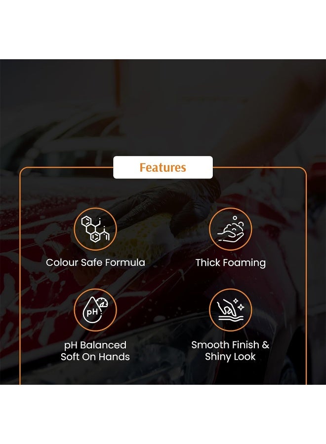 NORA Car Shampoo & Wax N-206 (2L) Thick Cleaning Foam for Deep Shine pH Balanced, Colour-Safe, High-Foam Formula Protects Paint, Removes Dirt & Road Grime, Leaves Glossy Wax Finish For Hand, Foam & Machine Wash - Image 5