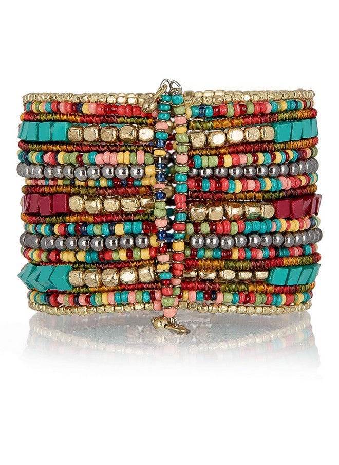 Bohemian Multicolored Beaded Cuff Bracelets For Women Collection (Teal Red Cube) - pzsku/ZC97BBCB0F3B46913CF67Z/45/_/1718613465/73bb901c-0303-4fa6-845a-1413fa17d785