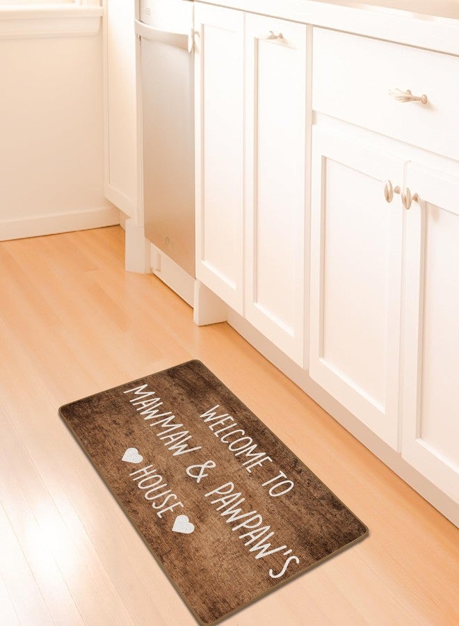 FIicy Mawmaw Pawpaw Gifts Door Mat, Grandparents Gifts Welcome Mat, Grandkids WelcomeSign Doormat, Gift for Mawmaw Pawpaws, Welcome toMawmaw and Pawpaw's House Front Door Entrance Decor, 17x29 Inch - Image 3