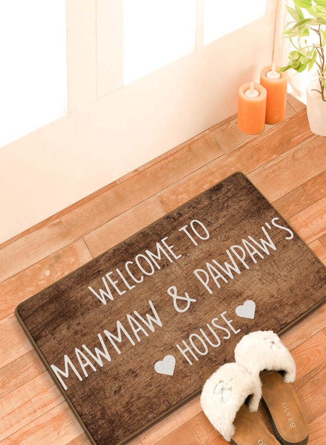 FIicy Mawmaw Pawpaw Gifts Door Mat, Grandparents Gifts Welcome Mat, Grandkids WelcomeSign Doormat, Gift for Mawmaw Pawpaws, Welcome toMawmaw and Pawpaw's House Front Door Entrance Decor, 17x29 Inch - Image 2