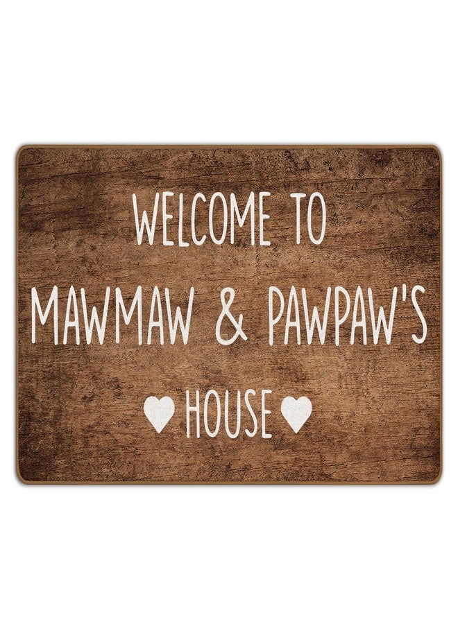FIicy Mawmaw Pawpaw Gifts Door Mat, Grandparents Gifts Welcome Mat, Grandkids WelcomeSign Doormat, Gift for Mawmaw Pawpaws, Welcome toMawmaw and Pawpaw's House Front Door Entrance Decor, 17x29 Inch - Image 1