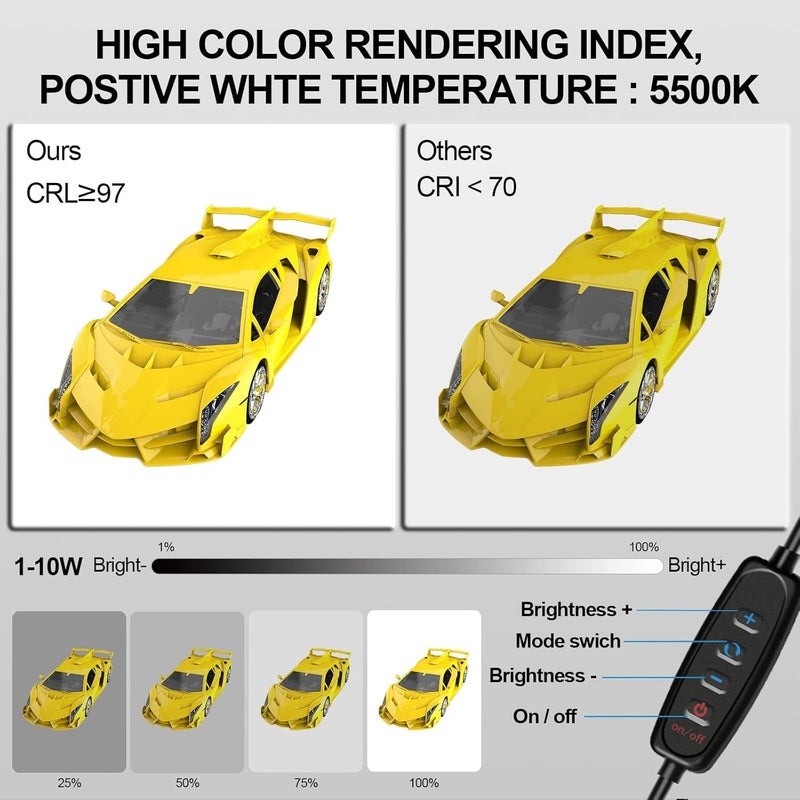 Excefore Mini Photo Studio Light Box, Portable Folding, Soft Box Set with 12 Color Backdrops, CRI >95 96pcs LED Light, Mini Photo Studio Kit for Small Size Products, Photography Light Tent - Image 5