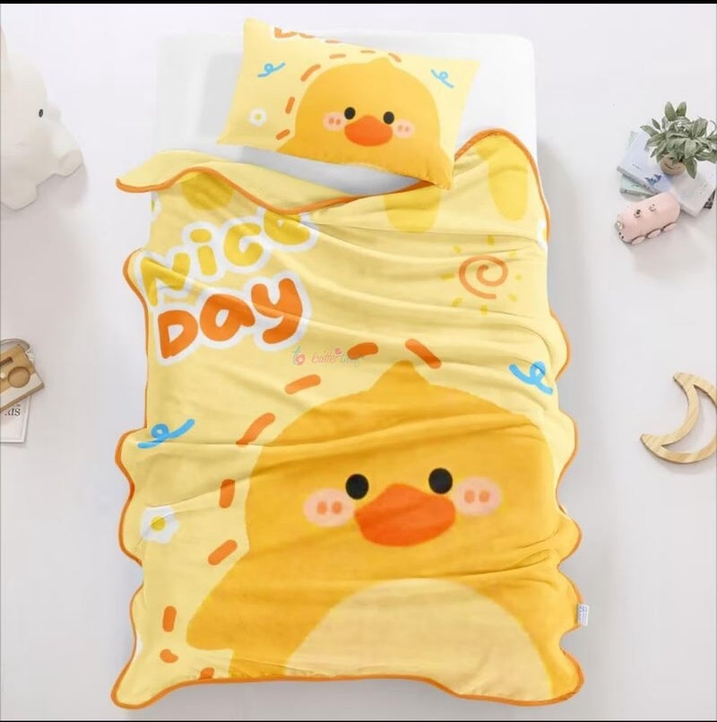 Butterthief Lightweight Baby Blanket 100 x 140 cm | Soft Flannel Cartoon Printed Reversible Blanket for Newborn, Kids & Toddlers (0–5 Years) | All Season Blanket for Boys & Girls – Yellow Duck - Image 3