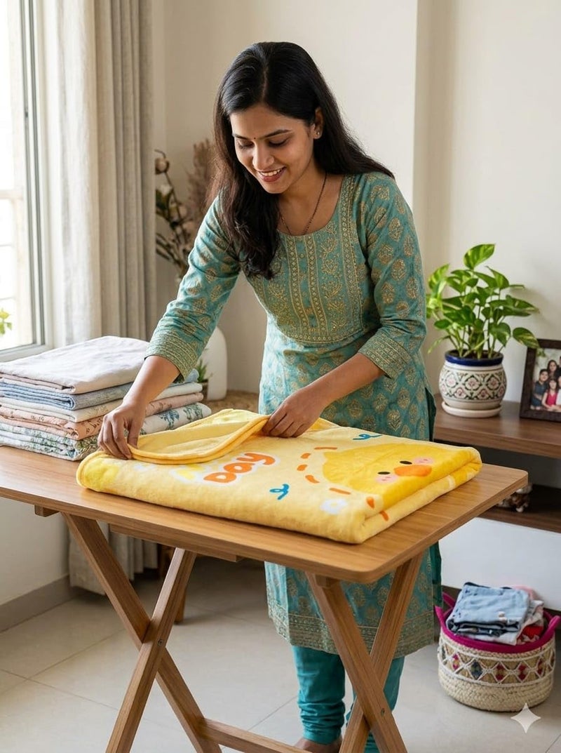 Butterthief Lightweight Baby Blanket 100 x 140 cm | Soft Flannel Cartoon Printed Reversible Blanket for Newborn, Kids & Toddlers (0–5 Years) | All Season Blanket for Boys & Girls – Yellow Duck - Image 5