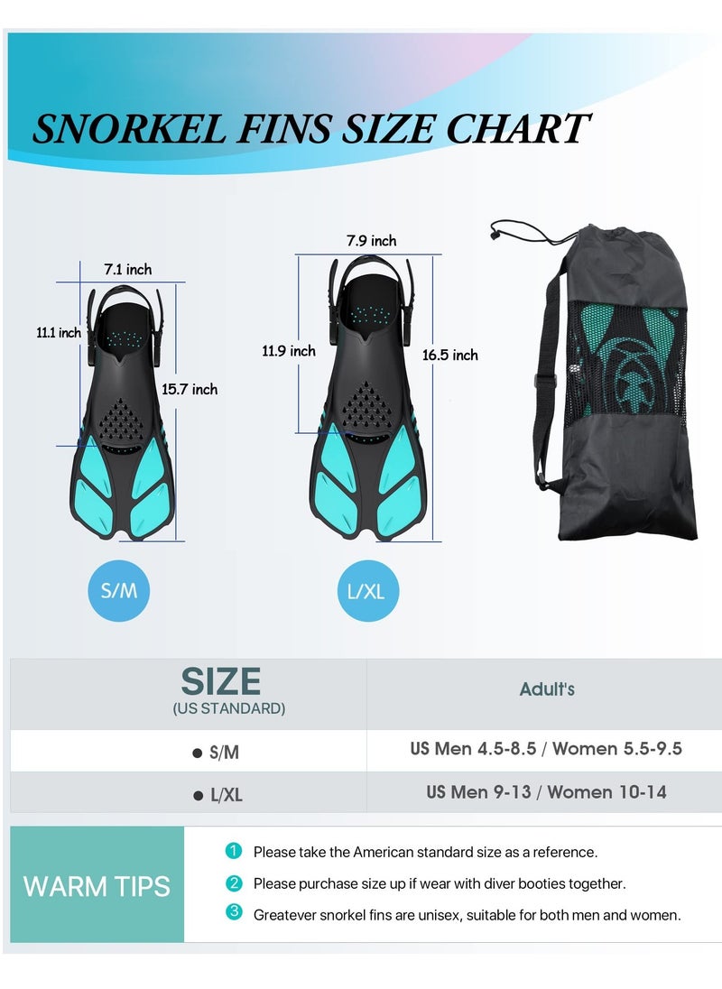 KASTWAVE Snorkel Fins Adjustable Buckles Open Heel Swim Flippers Travel Size Short Swim Fins for Snorkeling Diving Swimming Adult Men Womens  - Image 2