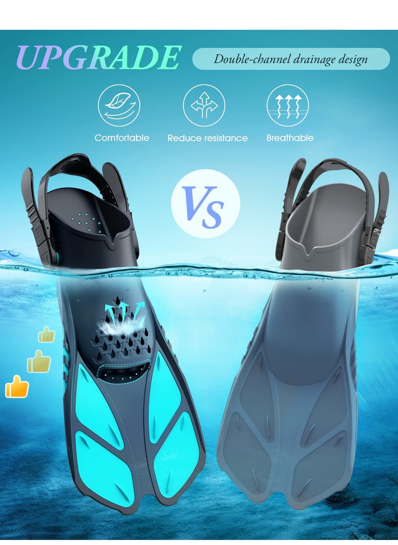 KASTWAVE Snorkel Fins Adjustable Buckles Open Heel Swim Flippers Travel Size Short Swim Fins for Snorkeling Diving Swimming Adult Men Womens  - Image 5