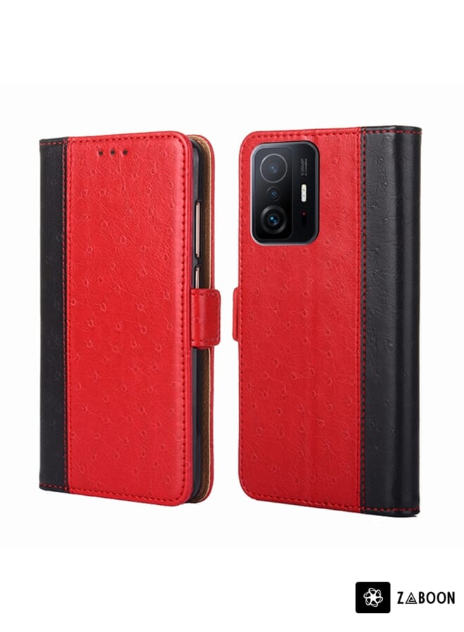 Zaboon Protective Case For Xiaomi Mi 11T Ostrich Texture Horizontal Flip Leather  with Holder & Card Slots & Wallet - Image 1