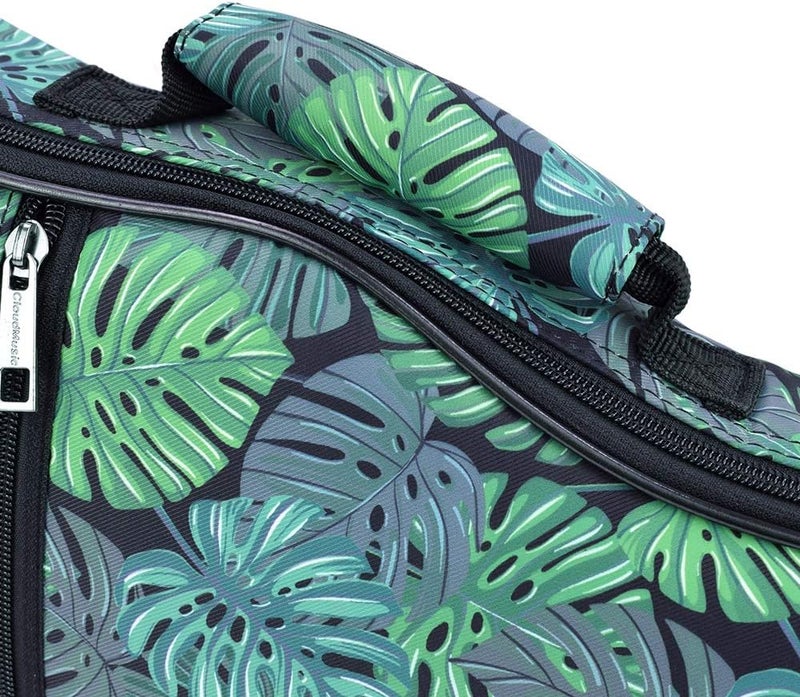 CLOUDMUSIC Ukulele Case Gig Bag Padded Backpack For Soprano 21" Inch(soprano,Green Monstera) - Image 2