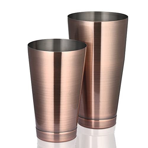 ETENS Boston Cocktail Shaker Antique Copper, Cocktail Shaker Tins Weighted, Bar Shaker Set Bartender Shakers for Bartending - Martini Shaker Stainless Steel Drink Mixer | Bar Tools Metal Shaking Tin - Image 1
