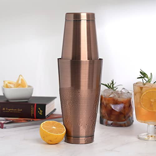 ETENS Boston Cocktail Shaker Antique Copper, Cocktail Shaker Tins Weighted, Bar Shaker Set Bartender Shakers for Bartending - Martini Shaker Stainless Steel Drink Mixer | Bar Tools Metal Shaking Tin - Image 5