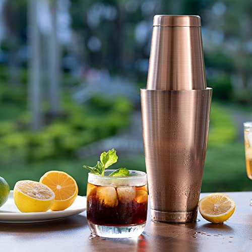 ETENS Boston Cocktail Shaker Antique Copper, Cocktail Shaker Tins Weighted, Bar Shaker Set Bartender Shakers for Bartending - Martini Shaker Stainless Steel Drink Mixer | Bar Tools Metal Shaking Tin - Image 2