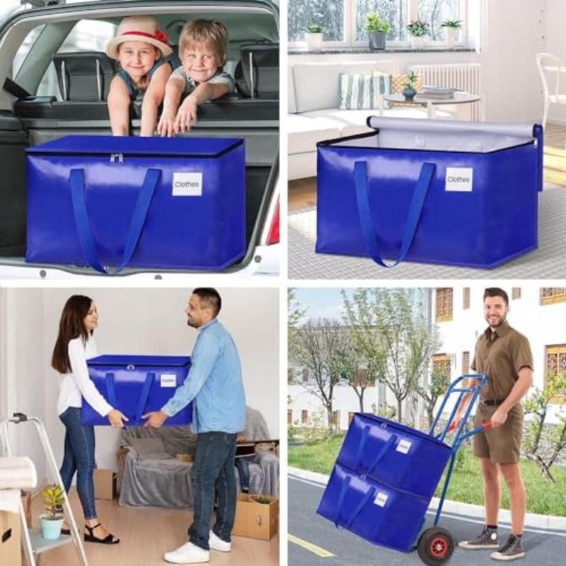 Collapsible Moving Bags - Heavy Duty Extra Large Moving Bags with Zippers and Handles, Space Saving Packing Totes for Moving Supplies Storage, Fold Flat, Alternative to Box and Bin - Image 4