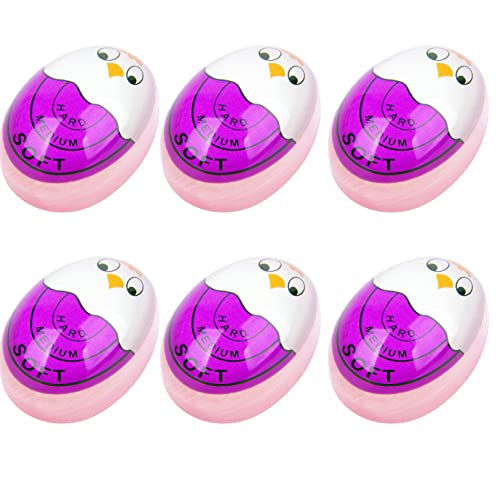 Egg Timer Sensitive Hard  Soft Boiled Color Changing Indicator Tells When Eggs are Ready Purple 6 Pack