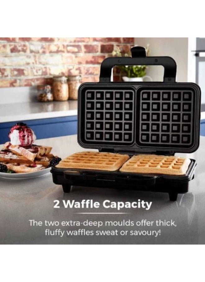 sokany - Sokany Electric Waffle Maker, 1000 Watt, Black and Silver - SK-BBQ-225 - Image 1