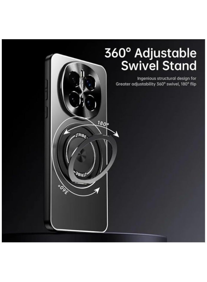 Case Compatible with Honor Magic 7 Pro, Metal Matte Case 【Compatible with Mag-Safe】, Camera Lens Protection Shockproof Slim Phone Case Cover with 360 Rotatable Ring Stand - Image 2