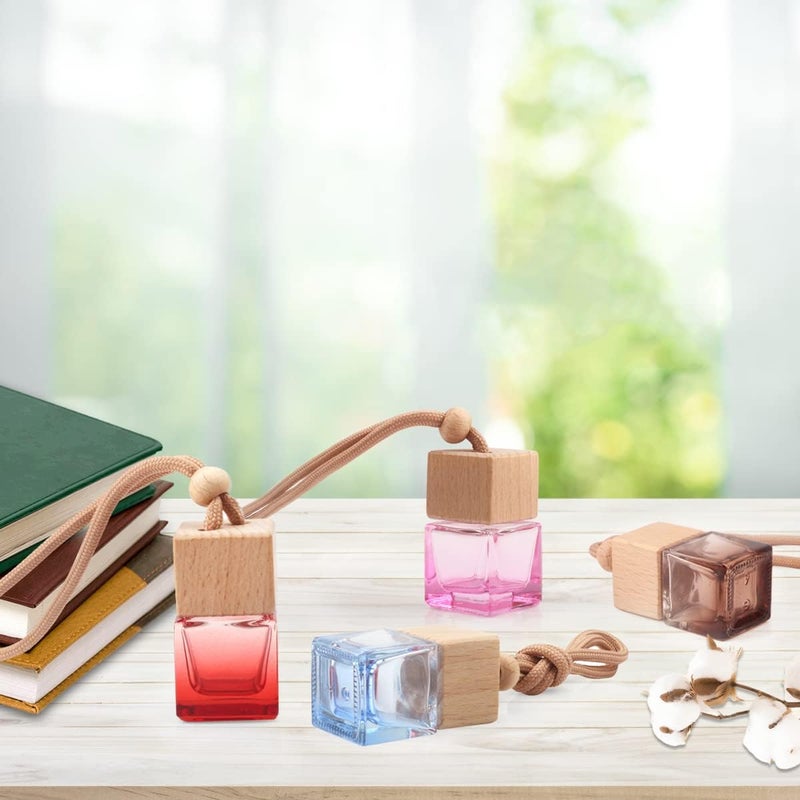 بوسميو 8 قطع زجاجة عطر معطرة للسيارة معلقة قابلة لإعادة التعبئة فارغة، زجاجة ناشر زيت عطري قلادة، ناشر عطري للعطور، ديكور للسيارة والمنزل والغرفة - Image 5