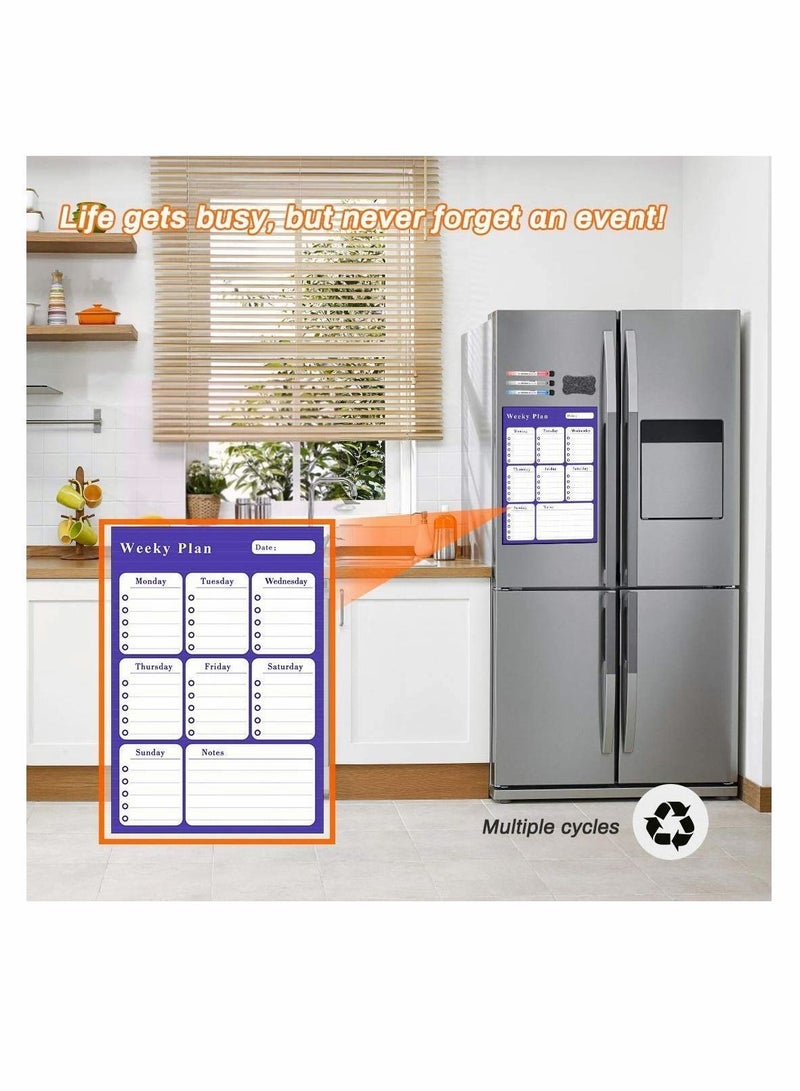 Y&D Meal Planner Magnetic Weekly Whiteboard, Fridge Whiteboard A3 Dry Wipe Calendar Ideal as a Study Planning, Exams, Memo Board, Shopping List, Calendar, Homework  - Image 5