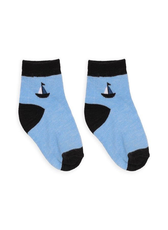 Kicks & Crawl Baby Boys & Baby Girls Anti-skid/slip Adventure world flat socks - Pack of 3 (6-12M) - Image 5