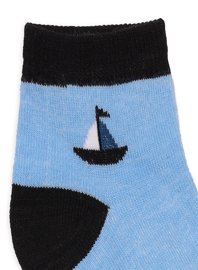 Kicks & Crawl Baby Boys & Baby Girls Anti-skid/slip Adventure world flat socks - Pack of 3 (6-12M) - Image 3