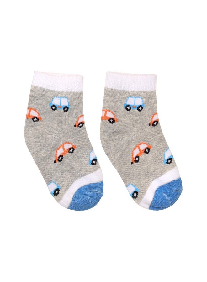 Kicks & Crawl Baby Boys & Baby Girls Anti-skid/slip Adventure world flat socks - Pack of 3 (6-12M) - Image 4
