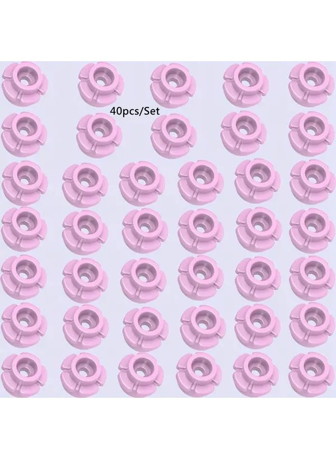 روز ريد 40 قطعة مكعبات بناء صغيرة DIY مشهد حديقة الزهور والمزرعة هدية عيد الميلاد وعيد الميلاد - Image 1