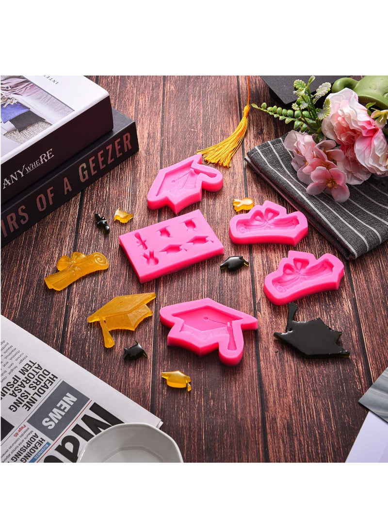 Barakah 5 Pack Graduation Silicone Mold Set 2023 Graduation Kitchen Baking Mold, Chocolate Candy Molds Chocolate Baking Resin Mold, Silicone Mold for Grad Party Cake Cupcake Topper Decoration - Image 5