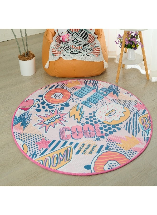 Home Box Ivy Meadows Ben Girl Power Printed Flannel Rug 120 x 120 cm  - Image 5