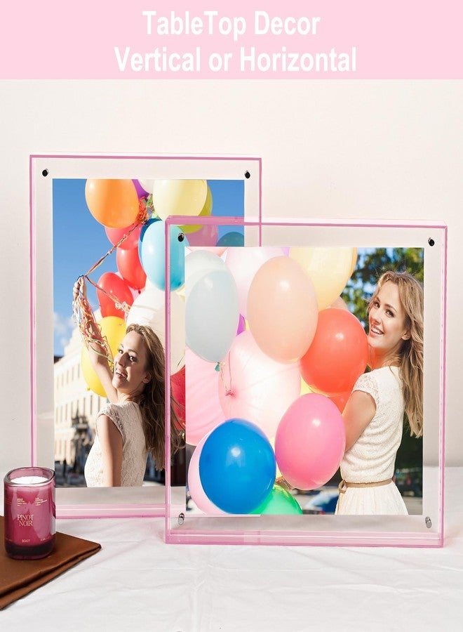 MFoffice 5x7 Picture Frame - Stunning Color Acrylic Photo Frame - Use as 5x7, 5x5, 4x6 Picture Frame and Acrylic Decorative Tray - Horizontal and Vertical Formats for Tabletop Display, Pink, 1Pack - Image 5
