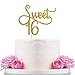WeBenison Gold Glitter Sweet 16 Cake Topper Happy 16th Birthday Party Decoration Supplies Sweet Sixteen Cake Topper - Image 3