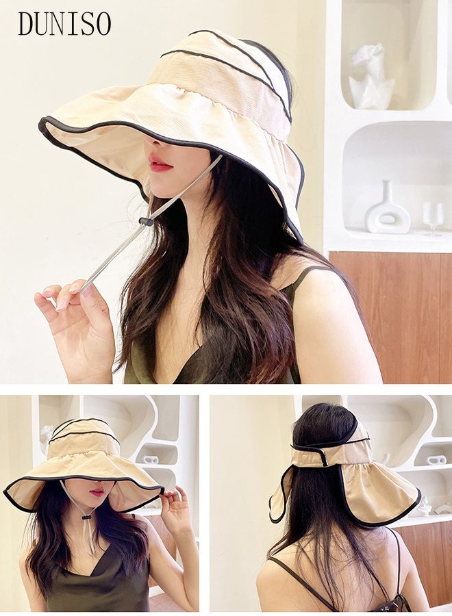 DUNISO Women's Foldable Sun Hat Summer Wide Brim Roll Up Beach Cap Summer Solid Travel Beach Bucket Hats UV Protection UPF50+ for Vacation Outdoor Activities - Image 4