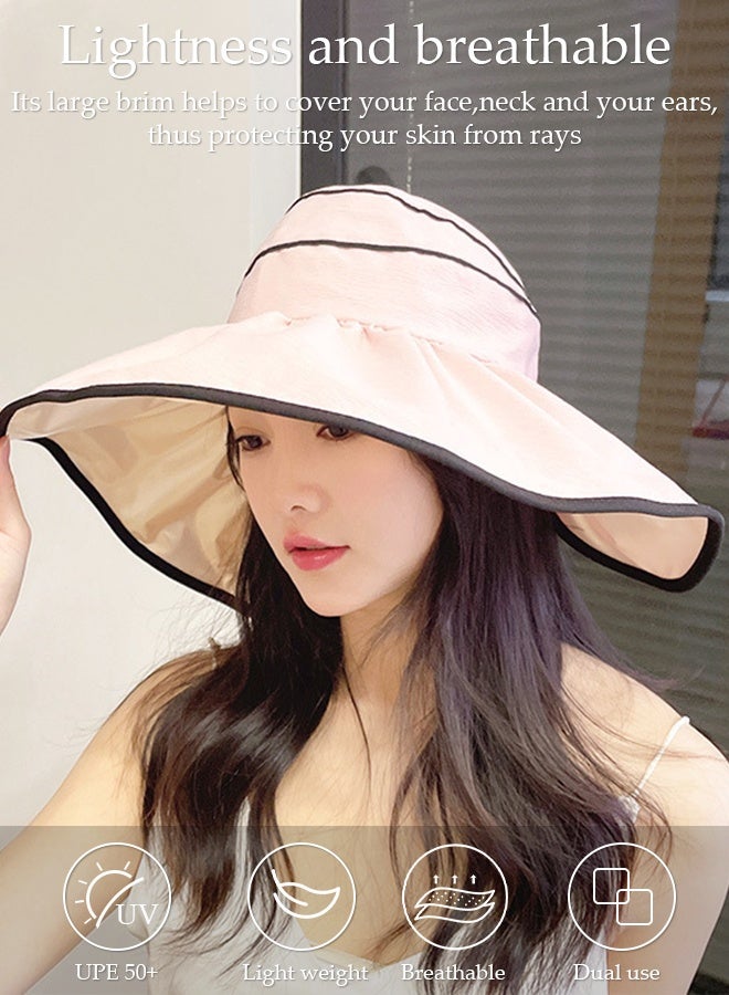 DUNISO Women's Foldable Sun Hat Summer Wide Brim Roll Up Beach Cap Summer Solid Travel Beach Bucket Hats UV Protection UPF50+ for Vacation Outdoor Activities - Image 5