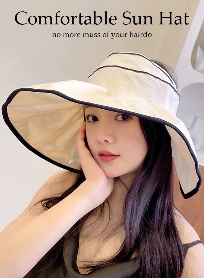 DUNISO Women's Foldable Sun Hat Summer Wide Brim Roll Up Beach Cap Summer Solid Travel Beach Bucket Hats UV Protection UPF50+ for Vacation Outdoor Activities - Image 2