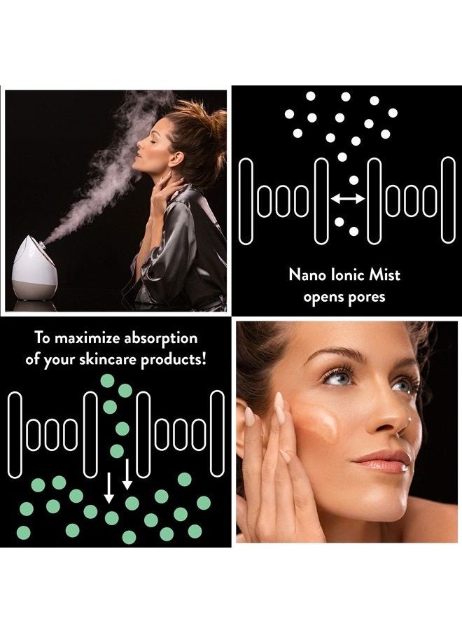 Microderm GLO - Facial Steamer SPA+ by Microderm GLO - Best Professional Nano Ionic Warm Mist, Home Face Sauna, Portable Humidifier Machine, Deep Clean & Tighten Skin, Daily Hydration for Maximum Serum Absorption - Image 1