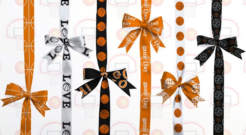 YKW Basketball Ribbons Set, 8 Rolls x 3 Yards Each, 3/8" Wide Grosgrain Ribbons for Gift Wrapping, Party Decor, DIY Crafts - Sports Themed Supplies for Home & Events - Image 4