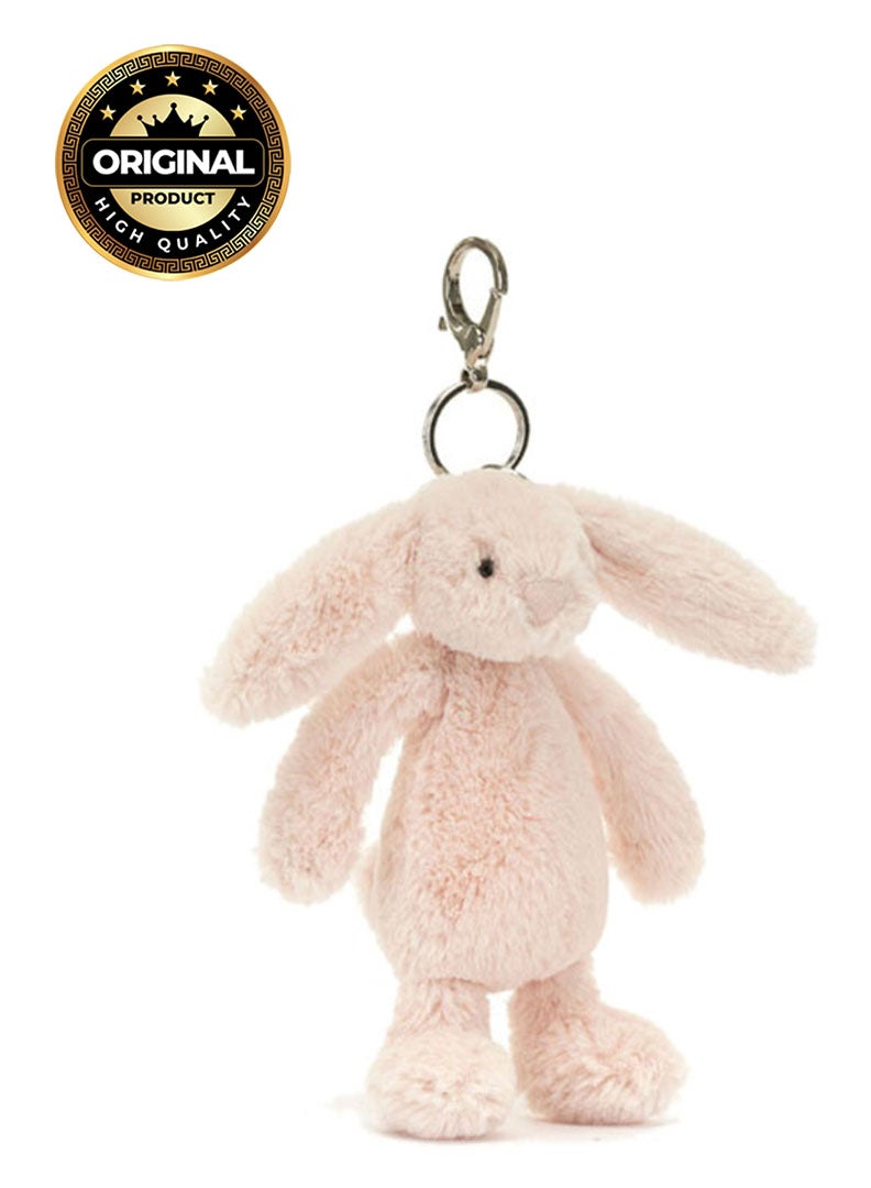 Jellycat Bashful Blush Bunny Bag Charm 13 cm, Soft Plush Bunny Keyring with Clip, Cute Accessory for Bags & Backpacks - Image 1