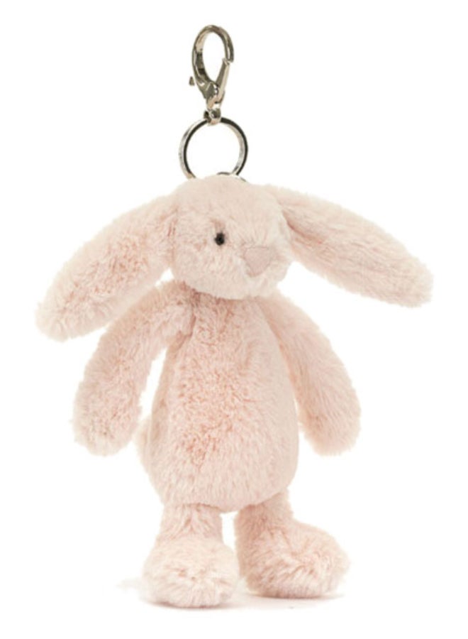 Jellycat Bashful Blush Bunny Bag Charm 13 cm, Soft Plush Bunny Keyring with Clip, Cute Accessory for Bags & Backpacks - Image 1