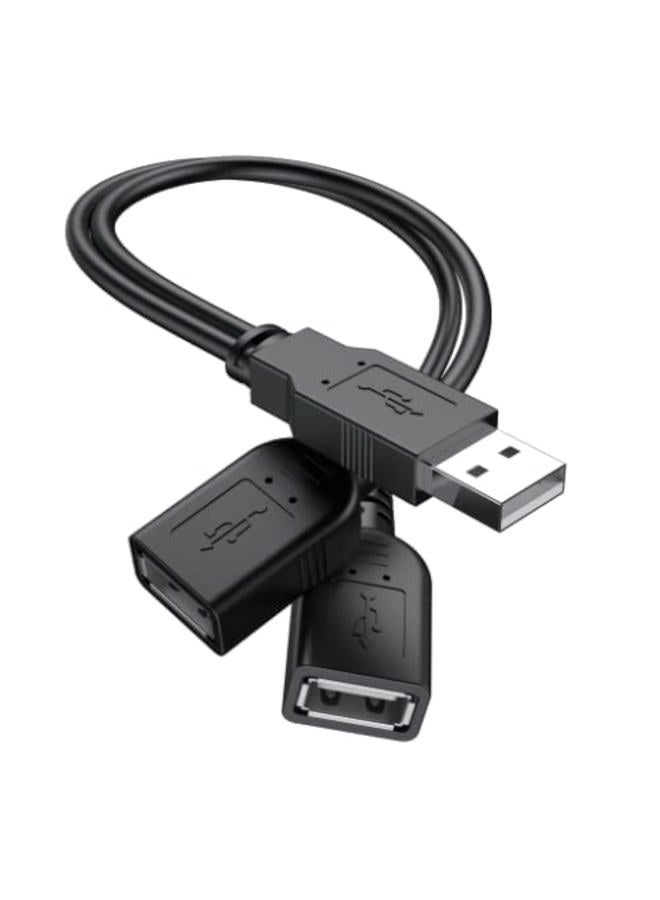 ANDTOBO محول كابل تمديد طاقة USB 2.0 A ذكر إلى 2 أنثى مزدوجة مع مقبس Y - Image 1