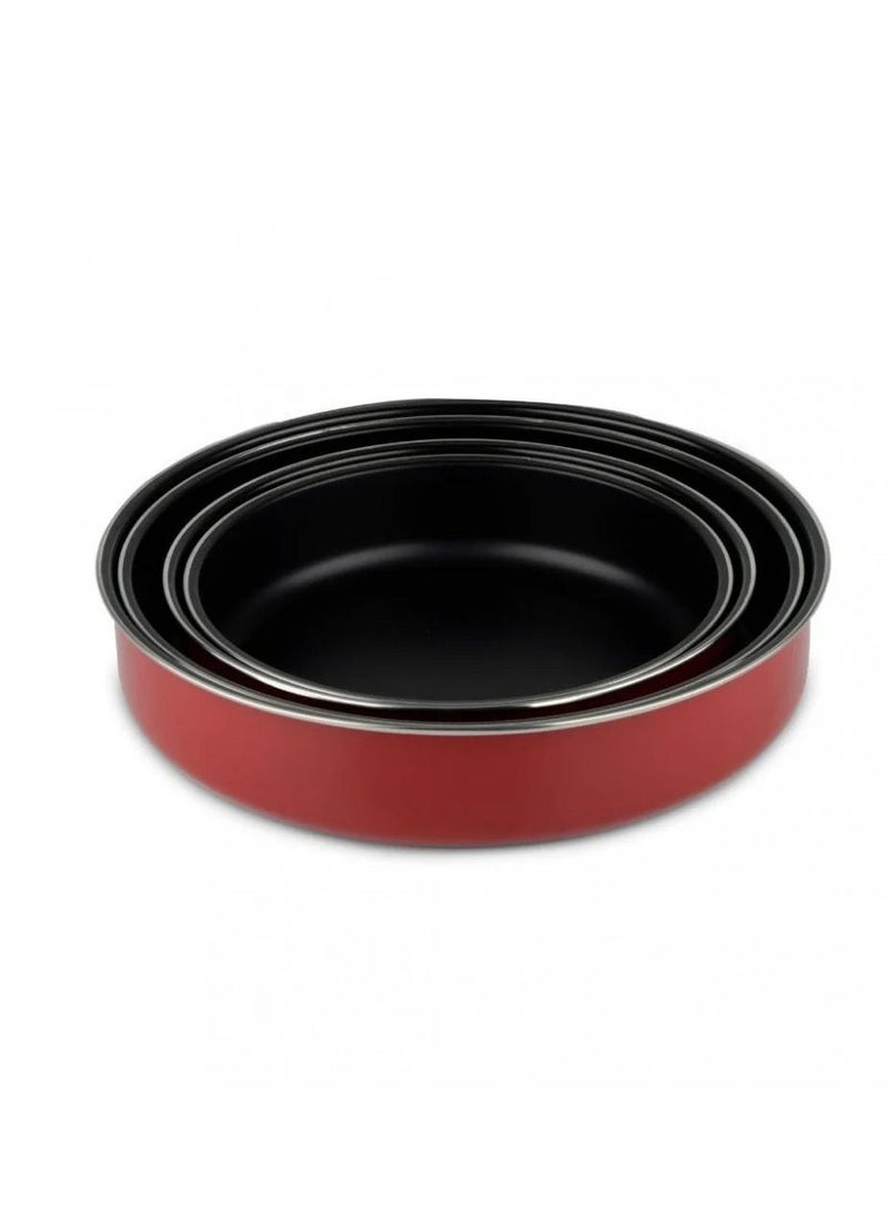 BASURRAH Set of 4 Round Cake Pans, Model 20-85010  Perfect for Preparing and Serving Cakes and Desserts of Various Sizes 