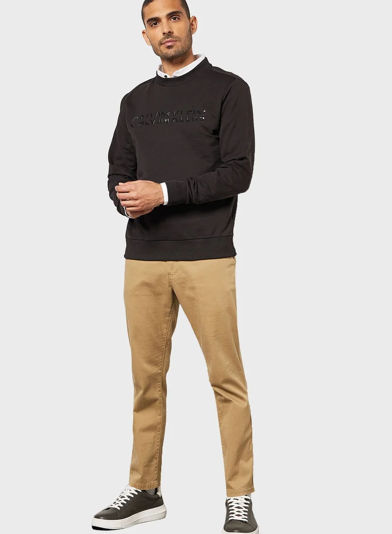 CALVIN KLEIN Matt Shine Split Logo Sweatshirt